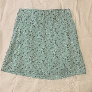 Hollister Teal Floral Mini Skirt